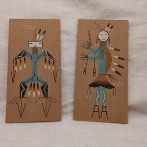 Navajo Thunderbird Boy and Girl Sand Art